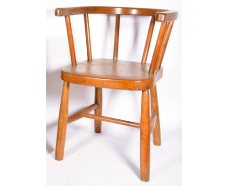 Vintage dolls house furniture, and a stained beechwood doll's hoop-back chair.