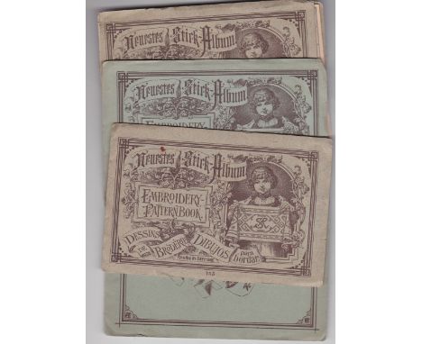 Embroidery Victorian pattern Books; Neursters stick album No.785- four with different patterns, VG + Scarce-made in Germany