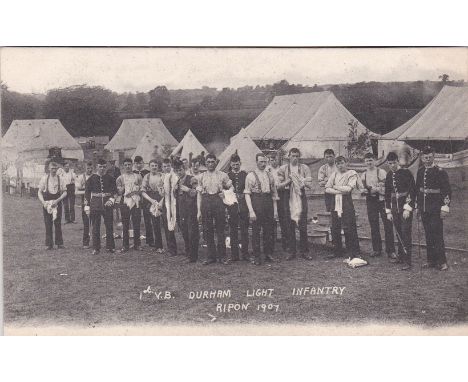 Postcard-Military 1907-lst V.Bn Durham light Infantry-Ripon Camp-fine RP group of 20