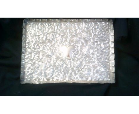 Vintage Maplin and Web White Metal Tray-Ornate design approx 8" x 12"