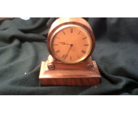 Vintage French Mantel Clock by Brevette-Rose wood case, late 19th Century, Roman numerals, working order.