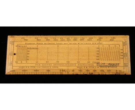The Gunter Reconnaissance Protractor a comprehensive boxwood scale rule by EDWR'D GUNTER with numerous scales for Principle S