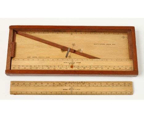 A 4 piece Marquois set by ASTON & MANDER London dated 1940 with broad arrow in orig fitted mahogany box (Jay Gaynor collectio