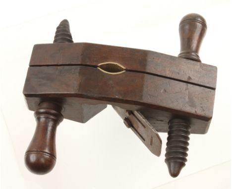 An adjustable brass faced fork staff rounding plane by KIRK & HEATHCOTT Sheffield G
