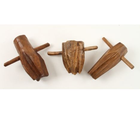 Three early French ropemakers tools 5" to 7" (Jean Claude Peretz collection and illustrated L'Outil et le Compagnon p 158) G