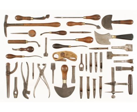 A kit of 40 saddler's and harness makers tools as illustrated G