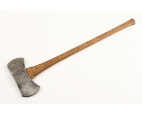 A 3 lbs American double edge felling axe embossed KERTSCHMER-TREADWAY Co Dubuque Iowa etc. G+