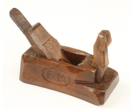 The largest of the Russell Durer Eight planes, this 18c radiused and slightly compassed moulding plane, 8" x 4" with nicely c