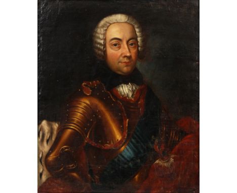 AN 18TH CENTURY PORTRAIT OF A GENTLEMAN - oil on canvas 74cm high 62cm wide.