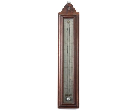 DEACON (BARTON-IN-THE-BEANS) A RARE GEORGE III MAHOGANY WALL HANGING THERMOMETER the moulded glazed case with salt box style 