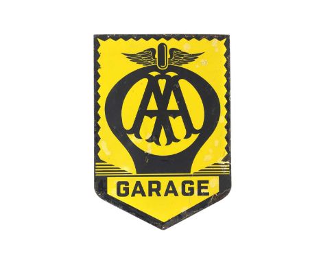 An 'AA Garage' enamel sign, by Franco signs, single-sided,79 x 56cmCondition ReportSome areas of rust and repaint, but overal
