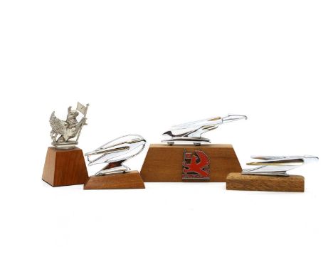 A Vauxhall 'Wyvern' radiator mascot, an unmarked replica,8.5cm high, an 'egg and Speedbird' replica mascot,11.5cm long, andtw