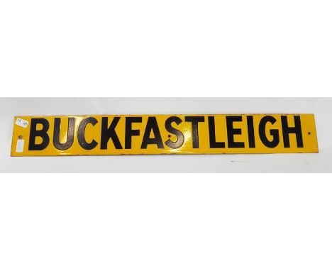 Enamel sign - "Buckfastleigh", 96cm x 12.5cm 