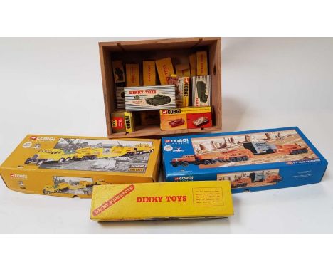 DINKY - 736 Hawker Hunter Fighter, boxed; 660 Tank Transporter, boxed; 651 Centurion Tank, boxed (2); 622 10-Ton Army Truck b