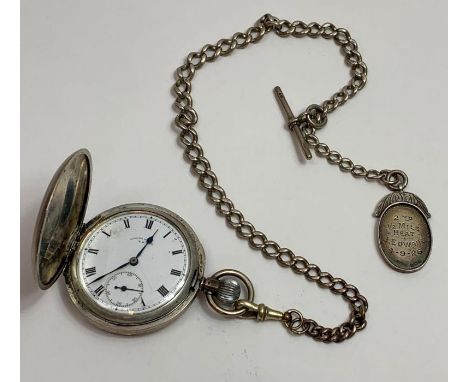 Lowiza Watch, a hunter cased pocket watch, the signed enamel dial to a four piece hinged case, housing a signed keyless wound