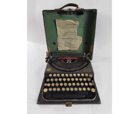 A Smith Premier Typewriter, cased 