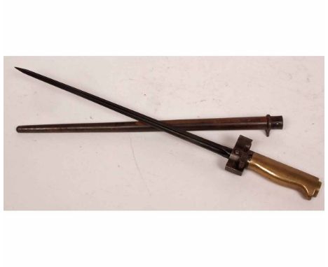 France, Model 1886/93/16/35 bayonet, SG in a steel cylindrical tapering scabbard, total length 19"  