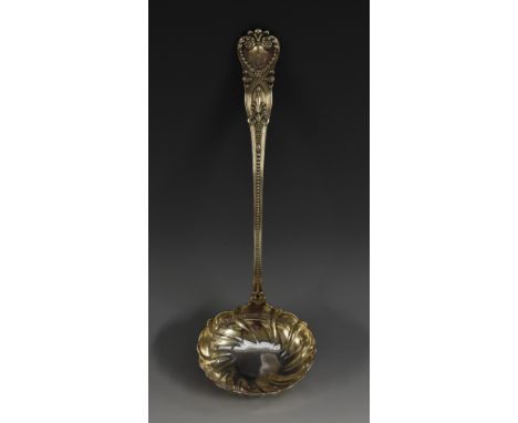 Tiffany &amp; Co - an American silver soup ladle, 31.5cm long, c.1870, 8oz