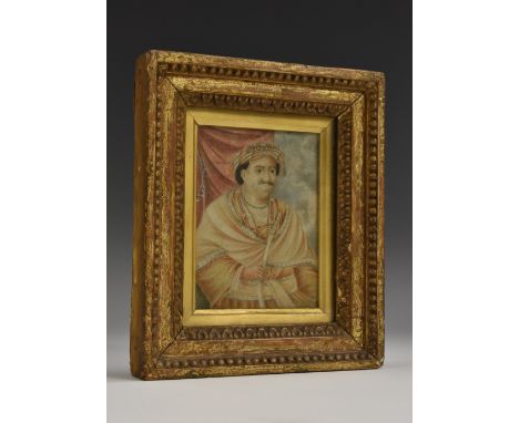 Indian School (19th century), a portrait miniature, of a Maharaja, possibly Duleep Singh, watercolour on ivory, 10.5cm x 8cm,