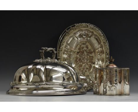 A George III Old Sheffield Plate Neoclassical commode-shaped tea caddy, bright cut engraved with ribbon-tied garlands of bell