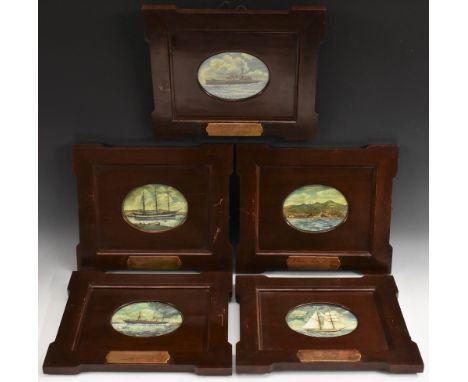 Italian Marine School (19th century)A set of five studies of ships, Corozzata "Lepanto", Tanker B. Cairoli, R. Avviso "Staffe