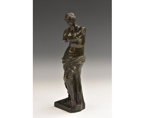 Grand Tour School (19th century), a dark patinated bronze, Venus de Milo, after the antique, 27cm high Condition Report: Hell