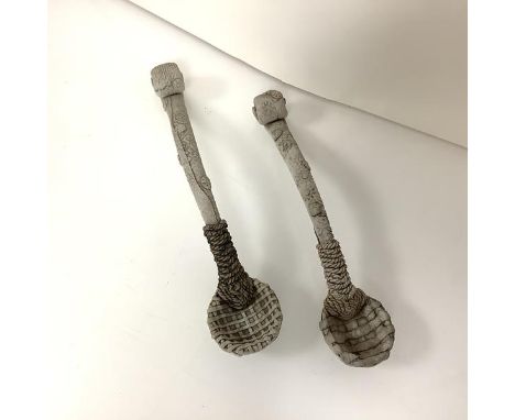 Lara Scobie (British, b. 1967), Spoons VII and Spoon IX, ceramic. (2). Longer 31cmPossible small area of damage to rear of on