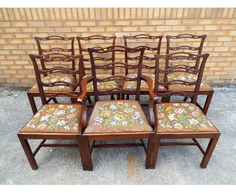 Six good quality mahogany ladder backed dining chairs with drop in seats