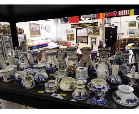 Delftware - A large collection of Delftware to include vases, trinket dishes and similar 