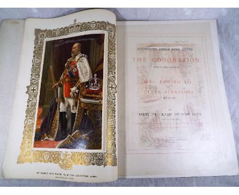 A King Edward VII 1902 Coronation leather bound book, "The Illustrated London News Record of The Coronation Service and Cerem