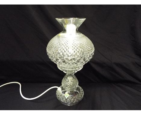 A Waterford crystal table lamp 36cm (h)