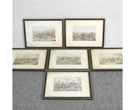 A set of six hunting prints, Hunting Qualifications, hand coloured, 16 x 25cm (6)