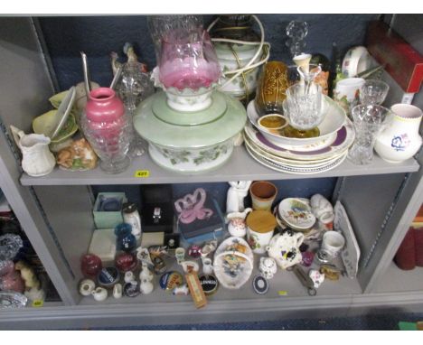 Ceramics and glassware to include plates, crested china, a decanter, vases, Pool pottery and other items