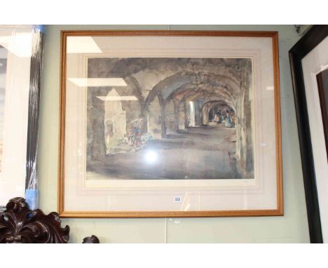 W. Russell Flint, Flowers in the Cloisters, limited edition print, No. 75/850, image 48cm by 68cm, in glazed frame.