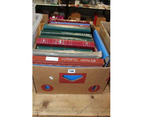 Sixteen stamp albums and stockbooks inc: Herm Island 1954 Triangular Sea Birds, 1949 Mao Tse-Tung, 1958 Sputnik Commemorative