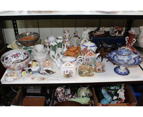 Collection of china including figures, posies, Worcester Prince Regent, Ringtons etc.