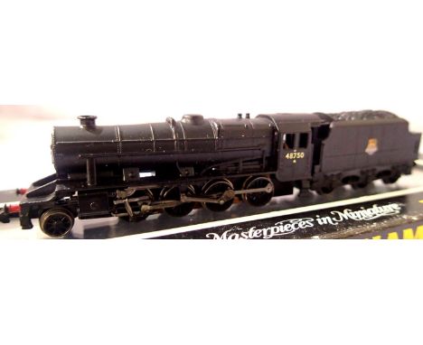 Graham Farish N gauge, Class 8F, BR Black, Early Crest, 48750, in excellent condition, box good, with wear. P&amp;P Group 1 (