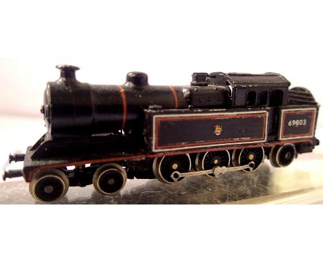 Kitbuilt N gauge Class A5, 4.6.2. tank, BR lined Black, 69803, Early Crest, good build and finish. P&amp;P Group 1 (£14+VAT f
