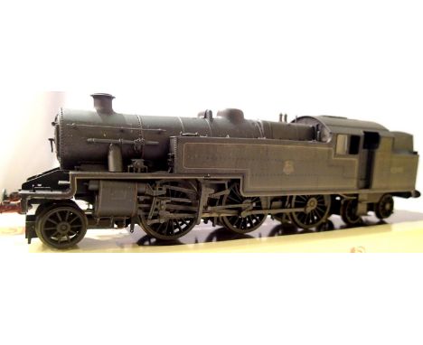 Hornby Stanier Class 4MT, re-number, 42408, Black Early Crest, weathered, in very good to excellent condition, wrong box, no 