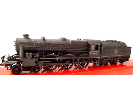 Modified 8F, Hornby Dublo metal loco tender to Black 5, Capriotti, 44752, Black, Early Crest, weathered/detailed in very good