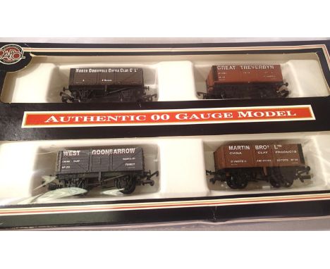 Dapol set of four China Clay Cornish Wagons, Mevagissey Model Rail exclusive, in very near mint condition, boxed. P&amp;P Gro