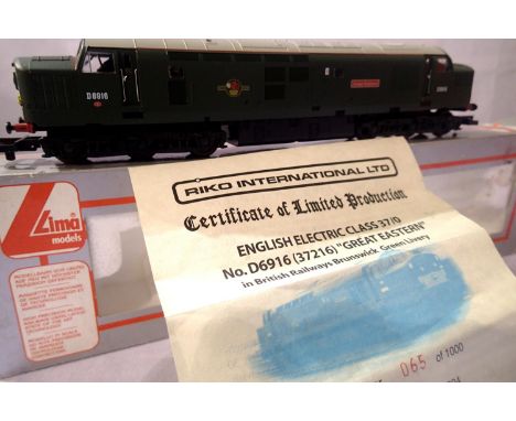 Lima Class 37, D6916 Great Eastern BR Green, Late Crest, limited edition 65/1000. P&amp;P Group 1 (£14+VAT for the first lot 