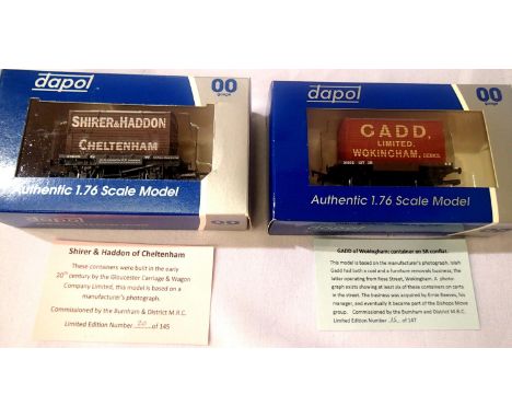 Two Dapol/Burnham &amp; District M.R.C. exclusive wagon Gadd of Wokingham limited edition 15/147, Shire &amp; Haddon Cheltenh