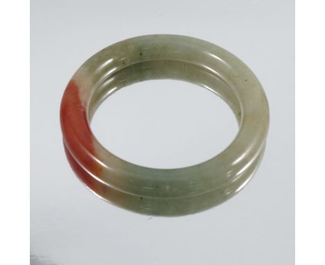 A jade bangle, internal diameter 6.2cmCondition Report:  Natural staining to jade.&nbsp; Feels clean to touch.&nbsp; Conditio