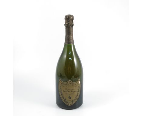 A bottle of Moet Chandon Champagne, Curvee Dom Perignon vintage 1985