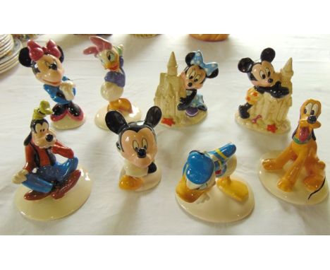 A set of six Royal Doulton figures from the Mickey Mouse Collection - Goofy MM11, Donald Duck MM9, Pluto MM6, Mickey Mouse MM