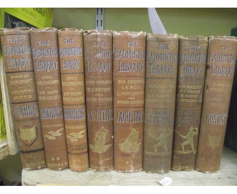 The Badminton Library, 8 volumes, Hunting, Shooting, Yachting, Fencing