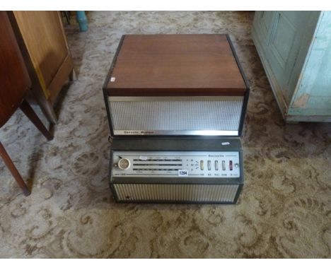 Two vintage Dansette AC mains record players, RG65 and Musique models, both with Monarch turntables