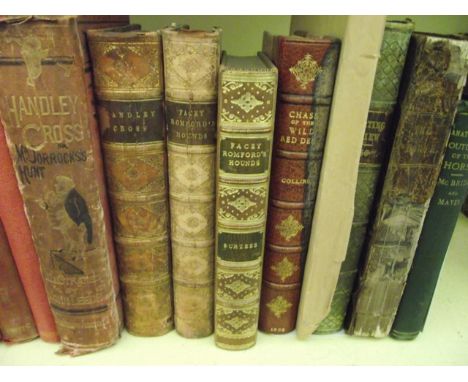 A collection of 19th century and later hunting books including The Devon & Somerset Stag Hounds 1907 - 36, illustrated by Lio