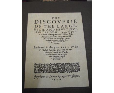 Three fascimilre copies The Wonderful Voyage made by William C Shovten, & The Discovery of The Large, Rich & Beautiful Empire